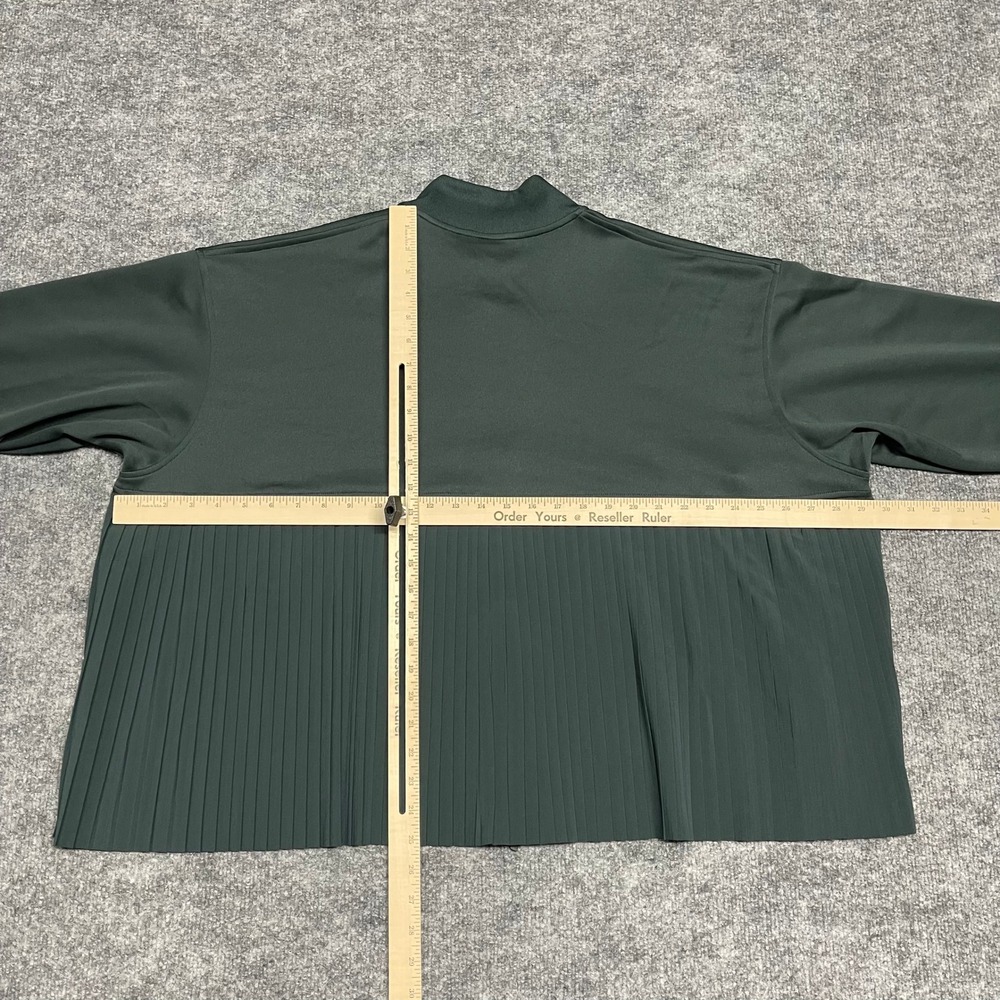 Nike Jacket Womens Large Green Pleated Mixed Media Pleated Bomber Oversized - Picture 10 of 13